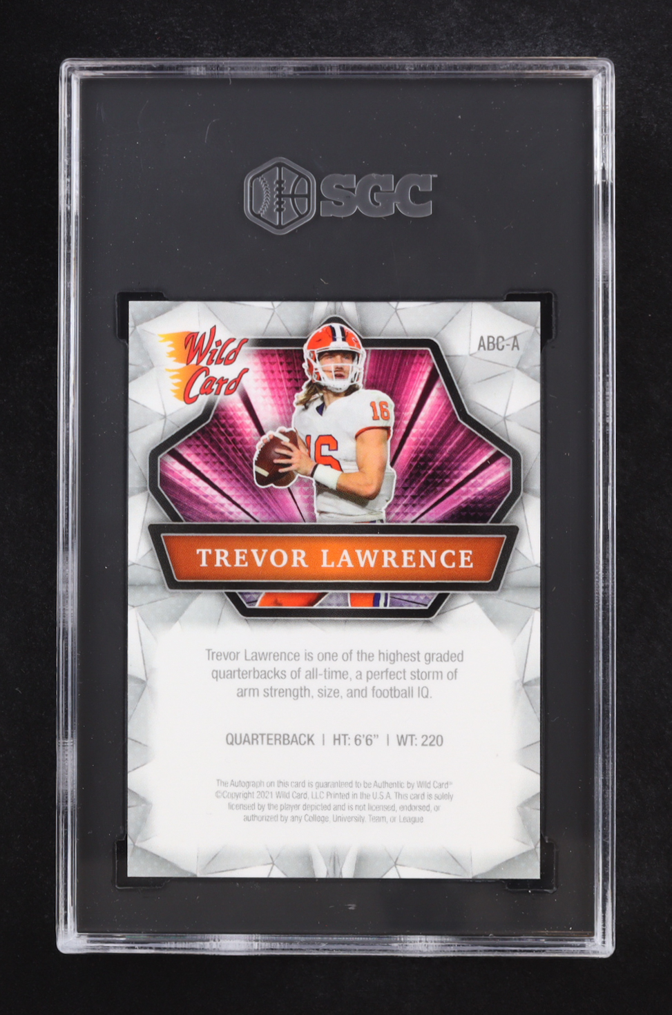 Trevor Lawrence 2021 Wild Card Alumination Autographed Silver #ABC-A RC (SGC 10 | Autograph Grade 10) at PristineAuction.com Trevor Lawrence 2021 Wild Card Alumination Autographed Silver #ABC-A RC (SGC 10 | Autograph Grade 10) at PristineAuction.com