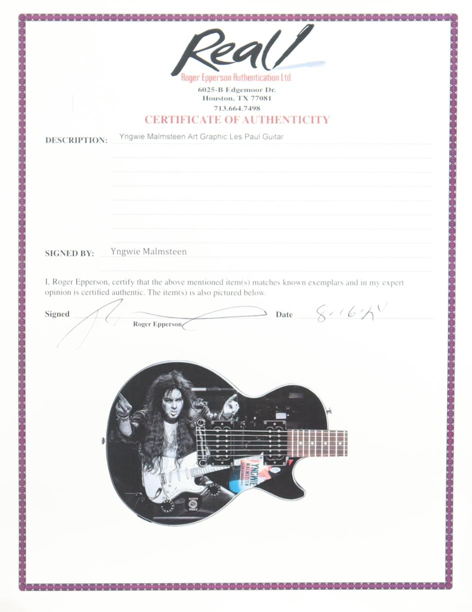 Yngwie Malmsteen Signed Full-Size Electric Guitar (ACOA, Autograph Pros & REAL) at PristineAuction.com Yngwie Malmsteen Signed Full-Size Electric Guitar (ACOA, Autograph Pros & REAL) at PristineAuction.com
