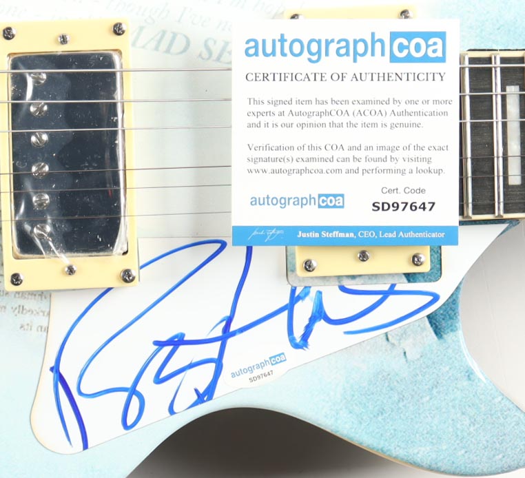 Rob Thomas Signed Full-Size Electric Guitar (ACOA & Autograph Pros) at PristineAuction.com Rob Thomas Signed Full-Size Electric Guitar (ACOA & Autograph Pros) at PristineAuction.com