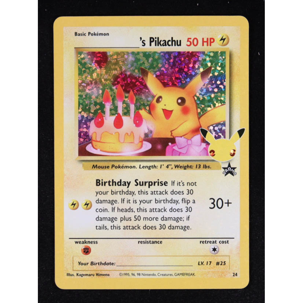 Pikachu 1998 Pokémon Birthday Surprise #25 at PristineAuction.com