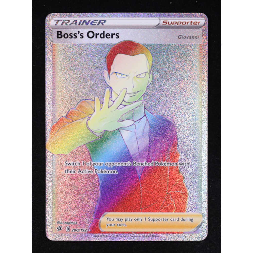Boss's Orders 2020 Pokemon Swish Rebel Clash Full Art Rainbow #200 at PristineAuction.com