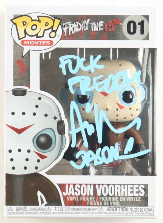 Ari Lehman Signed "Friday the 13th" #01 Jason Voorhees Funko Pop! Vinyl Figure Inscribed "F*** Freddy!" & "Jason 1" (Beckett) at PristineAuction.com Ari Lehman Signed "Friday the 13th" #01 Jason Voorhees Funko Pop! Vinyl Figure Inscribed "F*** Freddy!" & "Jason 1" (Beckett) at PristineAuction.com
