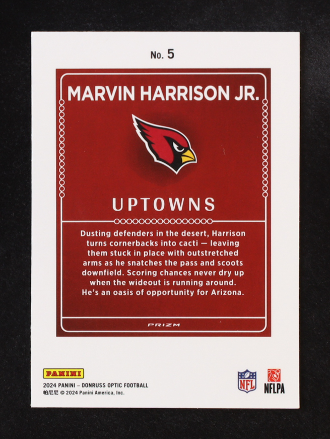 Marvin Harrison Jr. 2024 Clearly Donruss Uptowns #5 RC at PristineAuction.com Marvin Harrison Jr. 2024 Clearly Donruss Uptowns #5 RC at PristineAuction.com