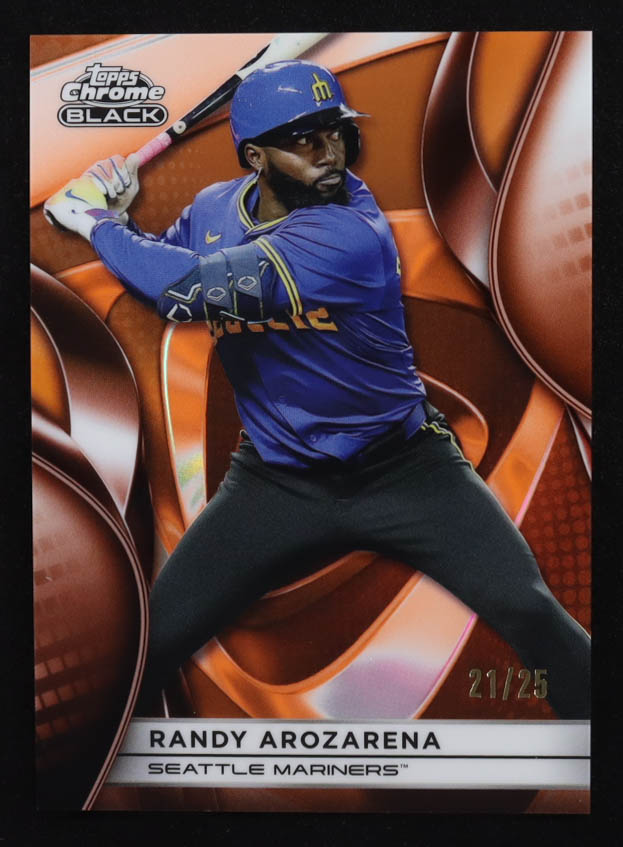 Randy Arozarena 2025 Topps Chrome Black Orange Refractors #40 #21/25 at PristineAuction.com Randy Arozarena 2025 Topps Chrome Black Orange Refractors #40 #21/25 at PristineAuction.com