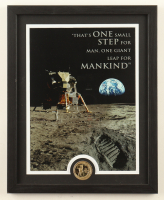 Custom Framed Moon Landing Photo Display with Commemorative Coin at PristineAuction.com