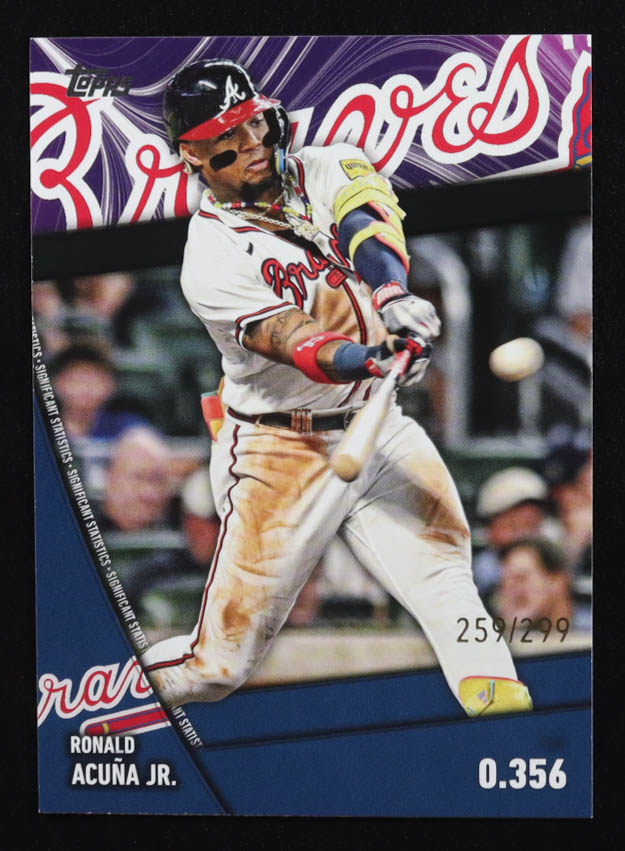 Ronald Acuna Jr. 2024 Topps Significant Statistics Black #SS22 #259/299 at PristineAuction.com Ronald Acuna Jr. 2024 Topps Significant Statistics Black #SS22 #259/299 at PristineAuction.com