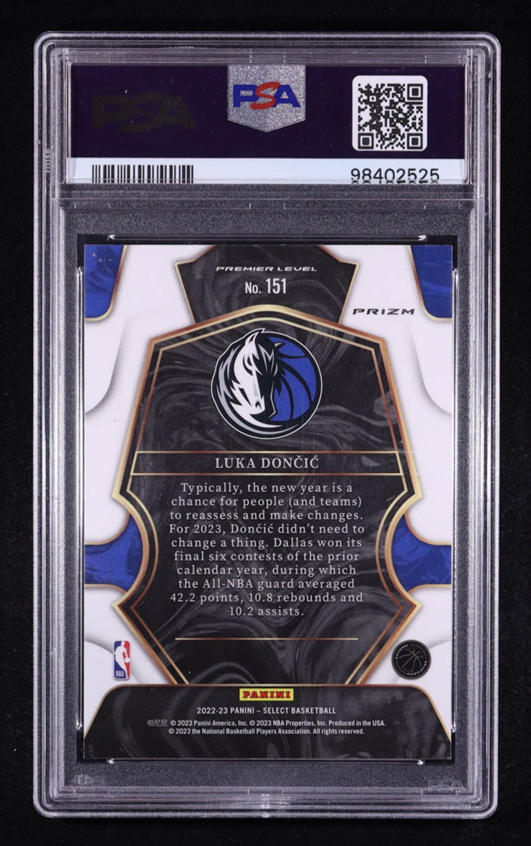 Luka Doncic 2022-23 Select Prizms Red Cracked Ice #151 (PSA 10) at PristineAuction.com Luka Doncic 2022-23 Select Prizms Red Cracked Ice #151 (PSA 10) at PristineAuction.com