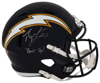 Ryan Leaf Signed Chargers Full-Size Throwback Alternate Speed Helmet Inscribed "Bolt Up" (Schwartz) at PristineAuction.com