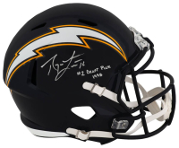 Ryan Leaf Signed Chargers Full-Size Throwback Alternate Speed Helmet Inscribed "#2 Draft Pick 1998" (Schwartz) at PristineAuction.com
