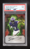 Jordan Addison 2023 Wild Card Matte Red Rookie Heat Green Autographs #RHA RC #3/4 (PSA 9) at PristineAuction.com