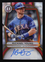 Michael Young 2025 Topps Tribute Autographs Gold #TAMY #05/75 at PristineAuction.com