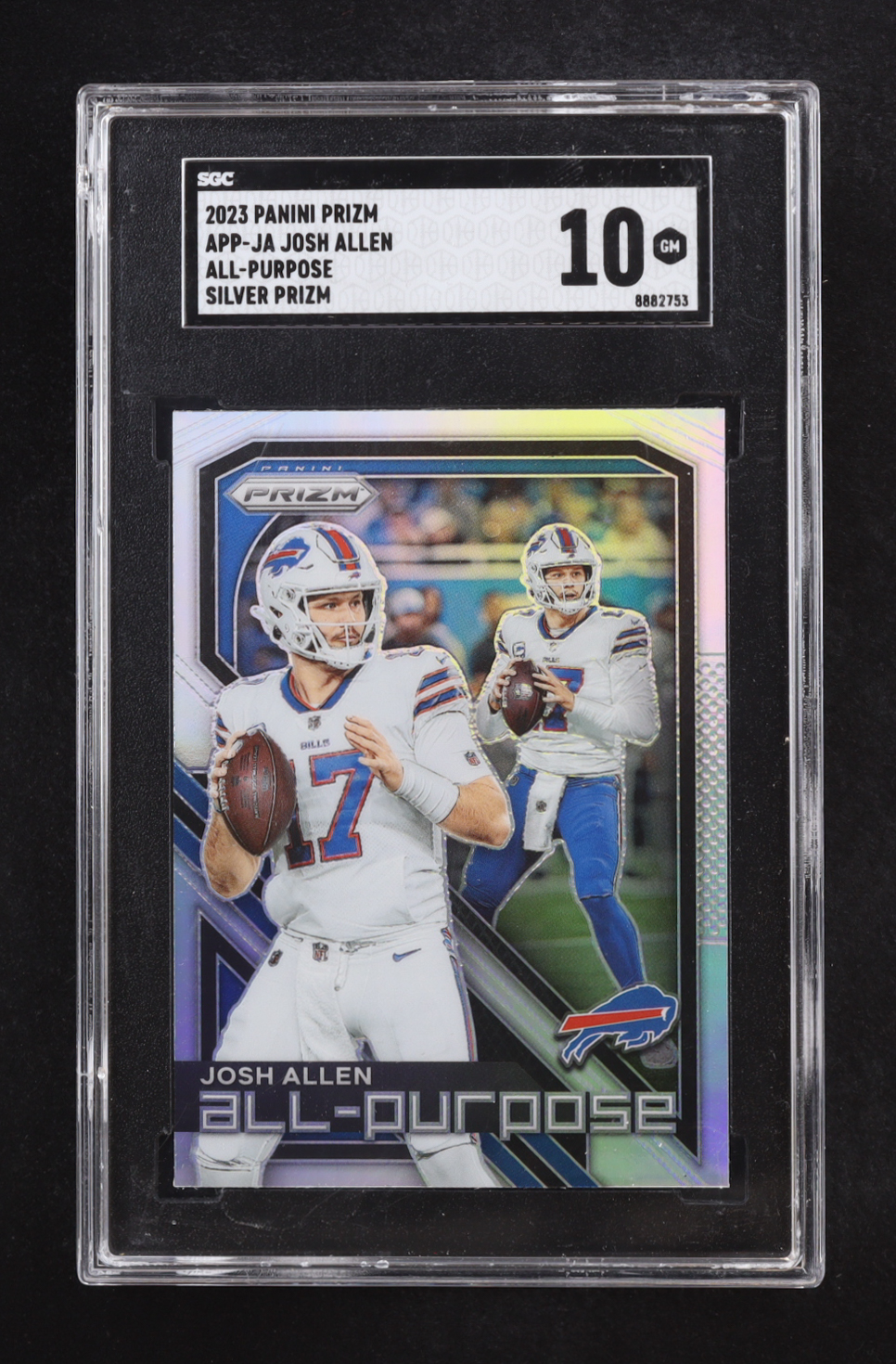 Josh Allen 2023 Panini All-Purpose Silver Prizm #APP-JA (SGC 10) at PristineAuction.com Josh Allen 2023 Panini All-Purpose Silver Prizm #APP-JA (SGC 10) at PristineAuction.com