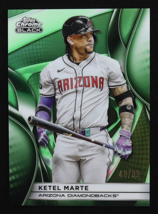 Ketel Marte 2025 Topps Chrome Black Green Refractors #35 #40/99 at PristineAuction.com Ketel Marte 2025 Topps Chrome Black Green Refractors #35 #40/99 at PristineAuction.com