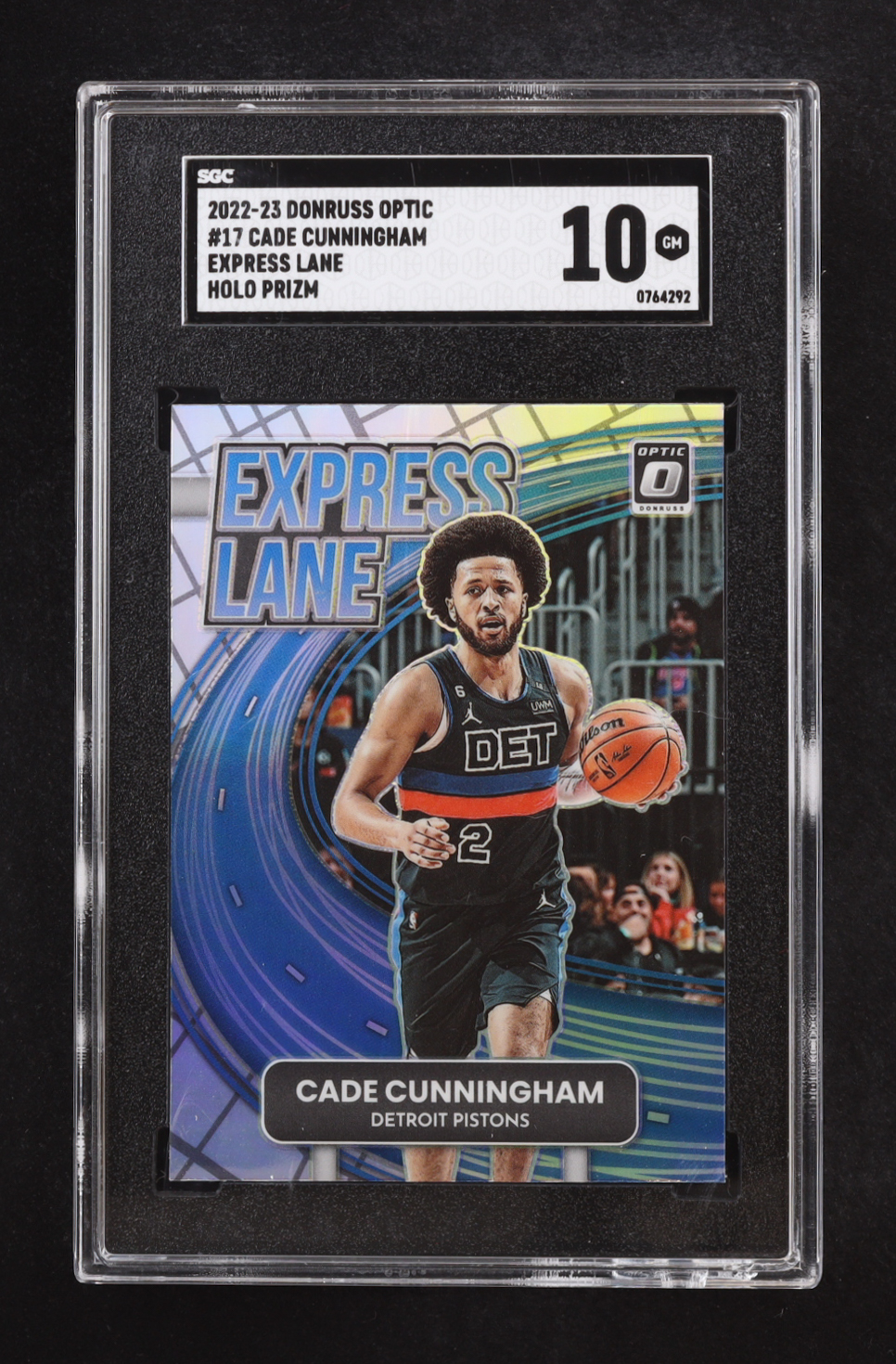 Cade Cunnigham 2022-23 Donruss Optic Express Lane Prizm #17 (SGC 10) at PristineAuction.com Cade Cunnigham 2022-23 Donruss Optic Express Lane Prizm #17 (SGC 10) at PristineAuction.com