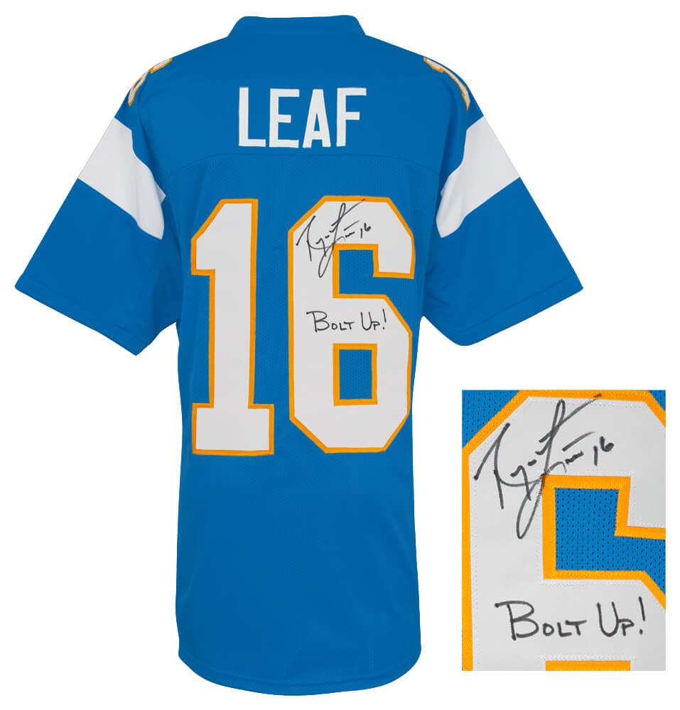 Ryan Leaf Signed Jersey Inscribed "Bolt Up" (Schwartz) at PristineAuction.com Ryan Leaf Signed Jersey Inscribed "Bolt Up" (Schwartz) at PristineAuction.com