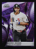 Corey Seager 2025 Topps Chrome Black Purple Mini-Diamond Refractors #148 #72/75 at PristineAuction.com