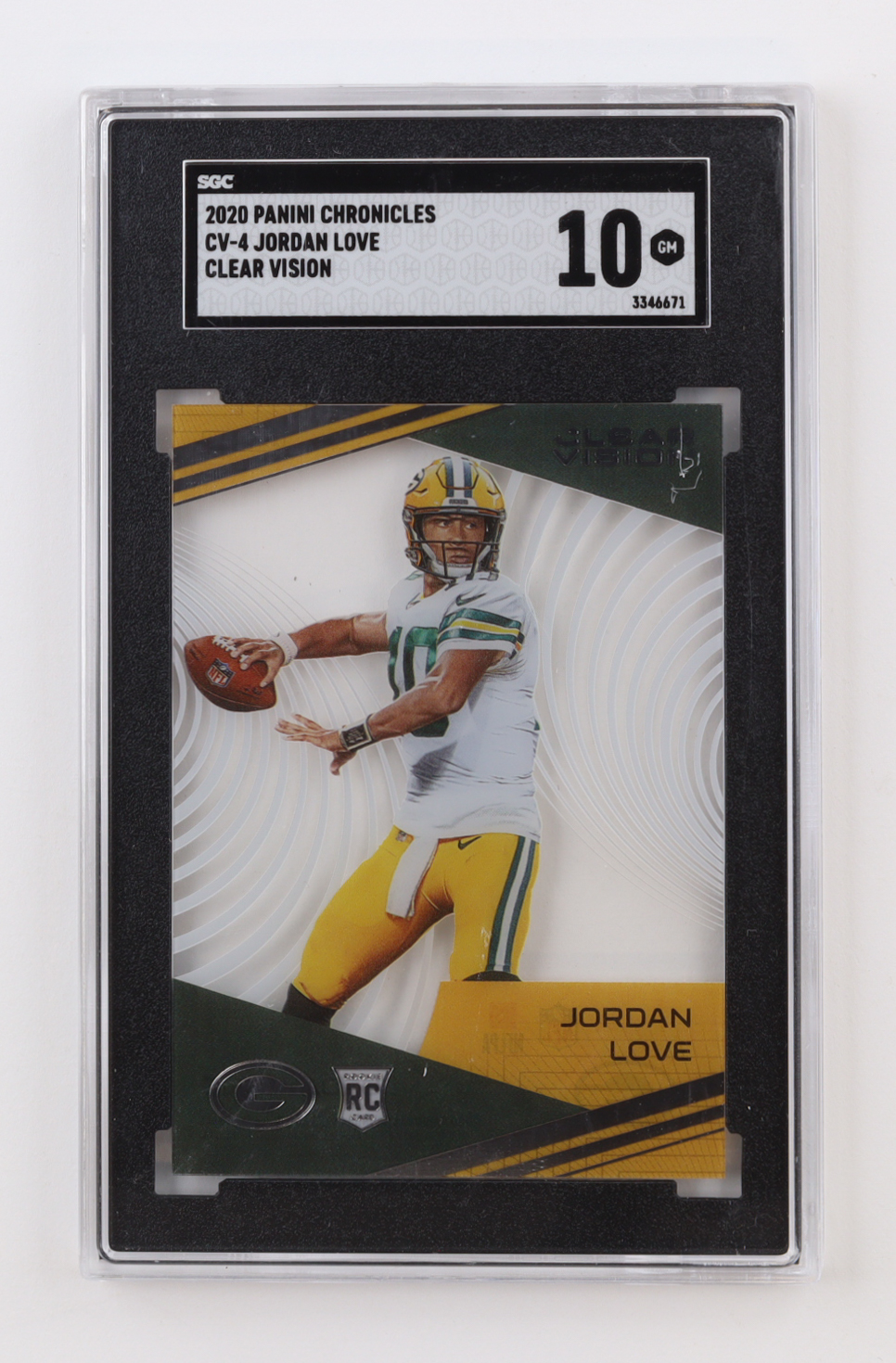 Jordan Love 2020 Panini Chronicles Clear Vision #CV-4 RC (SGC 10) at PristineAuction.com Jordan Love 2020 Panini Chronicles Clear Vision #CV-4 RC (SGC 10) at PristineAuction.com