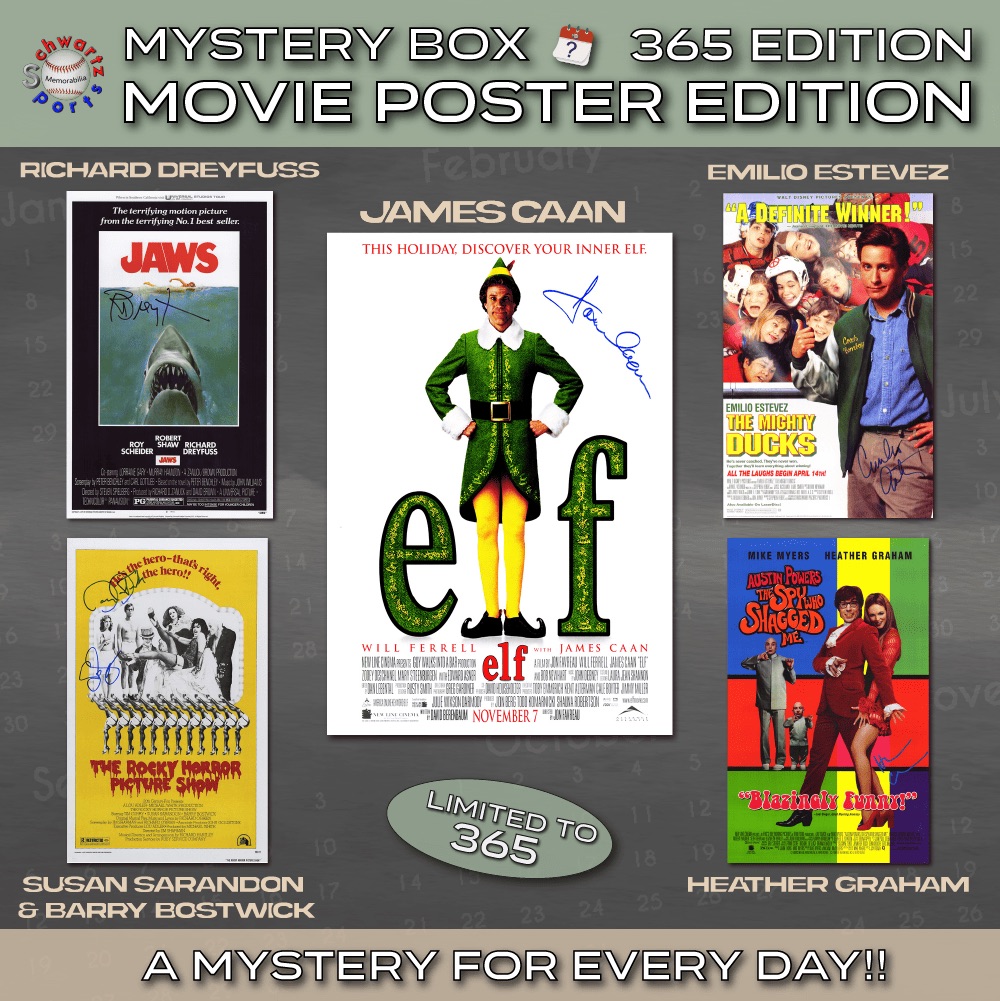 THE 365 BOX – Signed 11x17 Movie Poster Mystery Box - Series 2 - (Limited to 365) - Schwartz Sports at PristineAuction.com THE 365 BOX – Signed 11x17 Movie Poster Mystery Box - Series 2 - (Limited to 365) - Schwartz Sports at PristineAuction.com