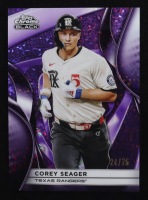 Corey Seager 2025 Topps Chrome Black Purple Mini-Diamond Refractors #148 #24/75 at PristineAuction.com