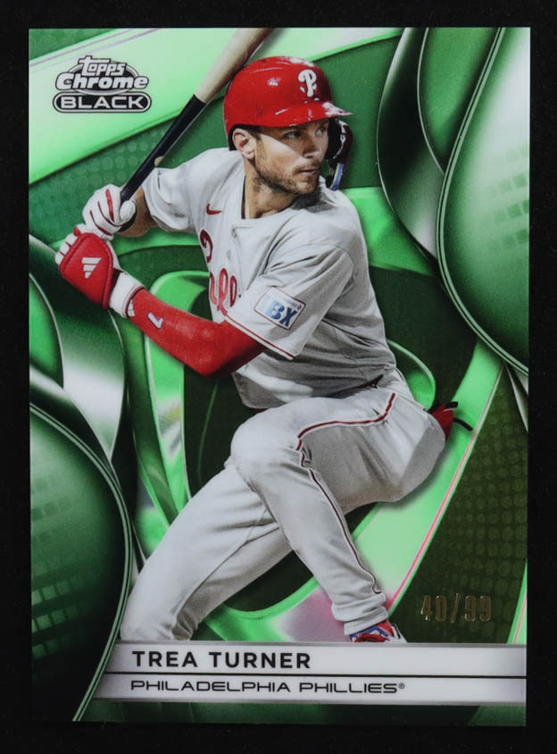 Trea Turner 2025 Topps Chrome Black Green Refractors #97 #40/99 at PristineAuction.com Trea Turner 2025 Topps Chrome Black Green Refractors #97 #40/99 at PristineAuction.com