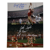 Dwight Clark & John Taylor Signed 49ers 16x20 Photo with Extensive Inscription (Beckett) at PristineAuction.com