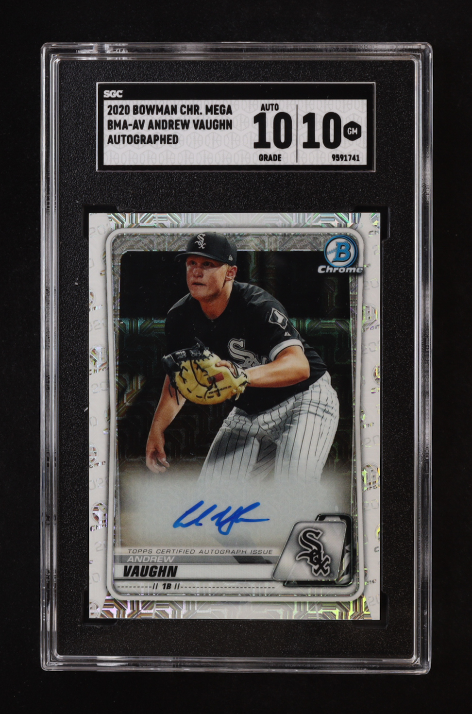 Andrew Vaughn 2020 Bowman Chrome Mega Box Prospect Autograph Refractors #BMAAV RC (SGC 10 | Autograph Graded 10) at PristineAuction.com Andrew Vaughn 2020 Bowman Chrome Mega Box Prospect Autograph Refractors #BMAAV RC (SGC 10 | Autograph Graded 10) at PristineAuction.com