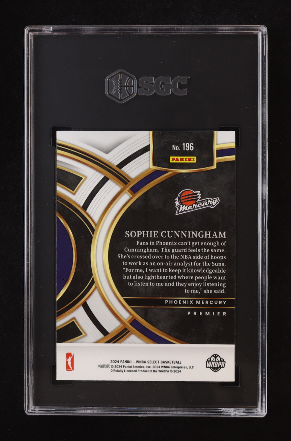 Sophie Cunningham 2024 Select WNBA #196 (SGC 10) at PristineAuction.com Sophie Cunningham 2024 Select WNBA #196 (SGC 10) at PristineAuction.com