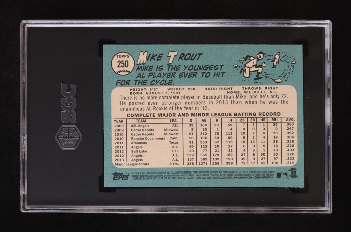Mike Trout 2014 Topps Heritage #250 (SGC 8.5) at PristineAuction.com Mike Trout 2014 Topps Heritage #250 (SGC 8.5) at PristineAuction.com