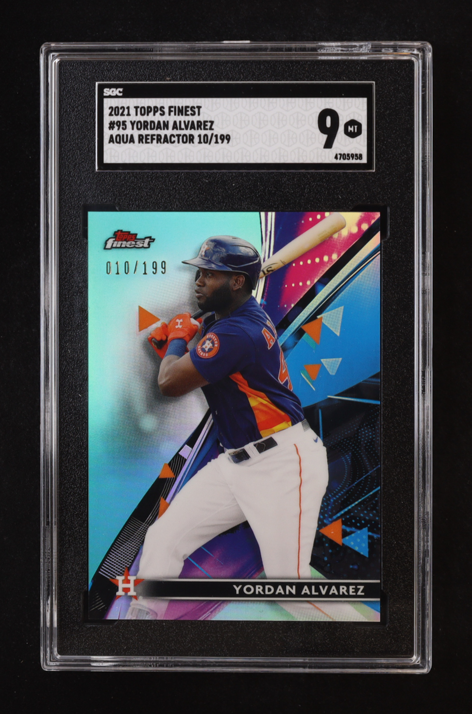 Yordan Alvarez 2021 Finest Aqua Refractors #95 #010/199 (SGC 9) at PristineAuction.com Yordan Alvarez 2021 Finest Aqua Refractors #95 #010/199 (SGC 9) at PristineAuction.com