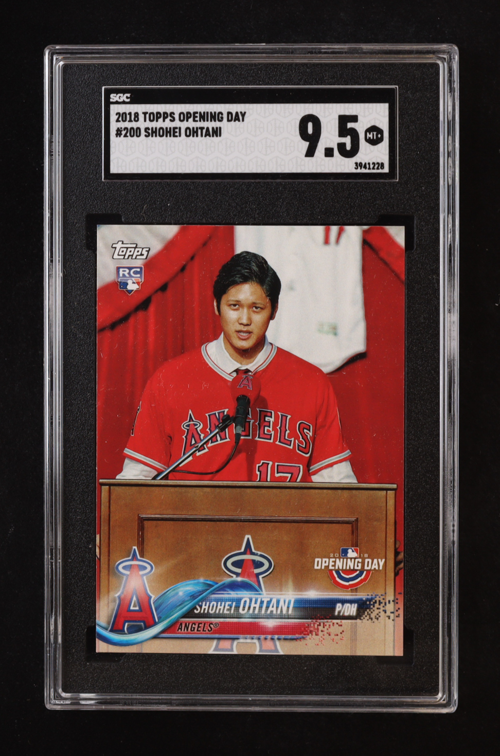 Shohei Ohtani 2018 Topps Opening Day #200 RC (SGC 9.5) at PristineAuction.com Shohei Ohtani 2018 Topps Opening Day #200 RC (SGC 9.5) at PristineAuction.com