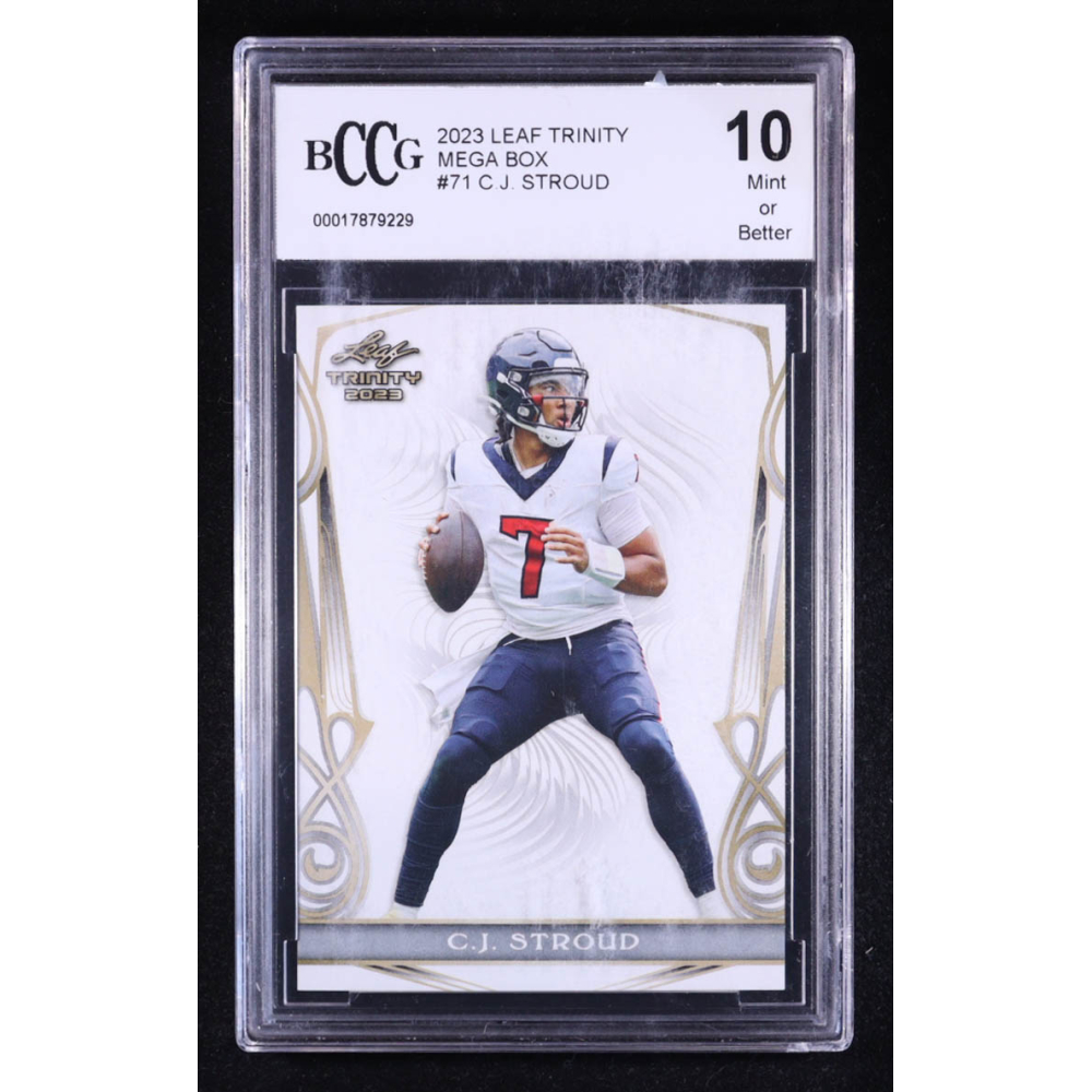C.J. Stroud 2023 Leaf Trinity Mega Box #71 RC (BCCG 10) at PristineAuction.com C.J. Stroud 2023 Leaf Trinity Mega Box #71 RC (BCCG 10) at PristineAuction.com