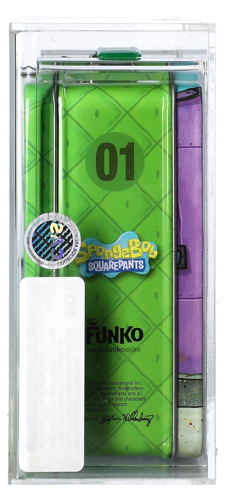 Tom Kenny Signed LE "SpongeBob SquarePants" Leonardo and Plankton Shredder Metal Lunchbox w/ Vinyl Figures #01 2014 Funko Pop! Vinyl Figure with Extensive Inscription (CAS 90+) at PristineAuction.com Tom Kenny Signed LE "SpongeBob SquarePants" Leonardo and Plankton Shredder Metal Lunchbox w/ Vinyl Figures #01 2014 Funko Pop! Vinyl Figure with Extensive Inscription (CAS 90+) at PristineAuction.com