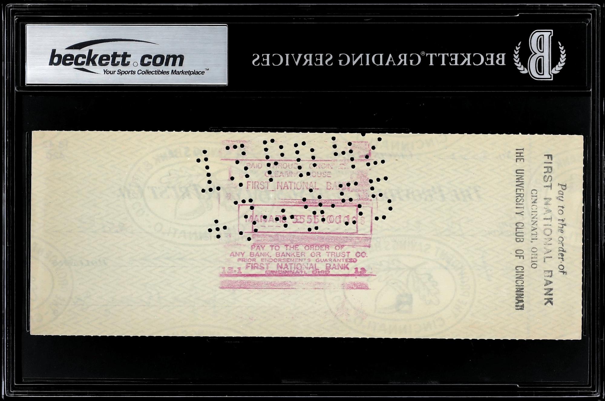 Eppa Rixey Signed 1955 Personal Bank Check (Beckett) at PristineAuction.com Eppa Rixey Signed 1955 Personal Bank Check (Beckett) at PristineAuction.com