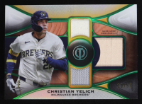 Christian Yelich 2025 Topps Tribute Triple Relics Green #TTRCY #30/99 at PristineAuction.com
