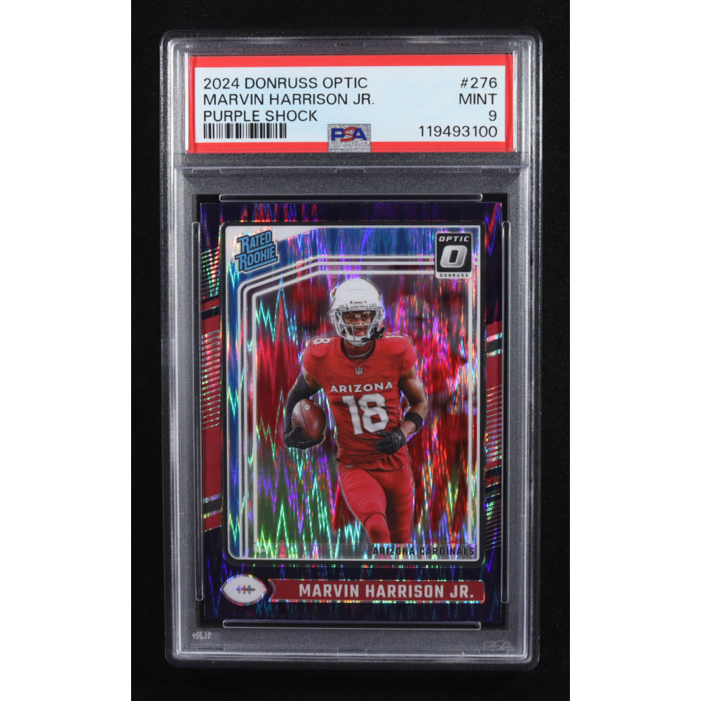 Marvin Harrison Jr. 2024 Donruss Optic Purple Shock #276 RR RC (PSA 9) at PristineAuction.com