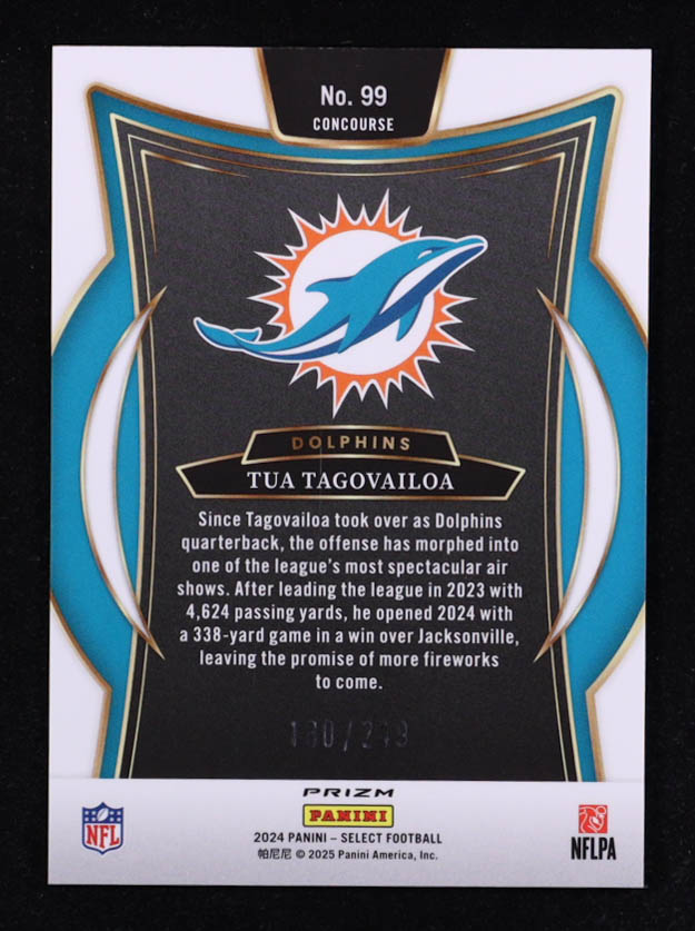 Tua Tagovailoa 2024 Select Prizm Red Shock #99 #180/249 at PristineAuction.com Tua Tagovailoa 2024 Select Prizm Red Shock #99 #180/249 at PristineAuction.com
