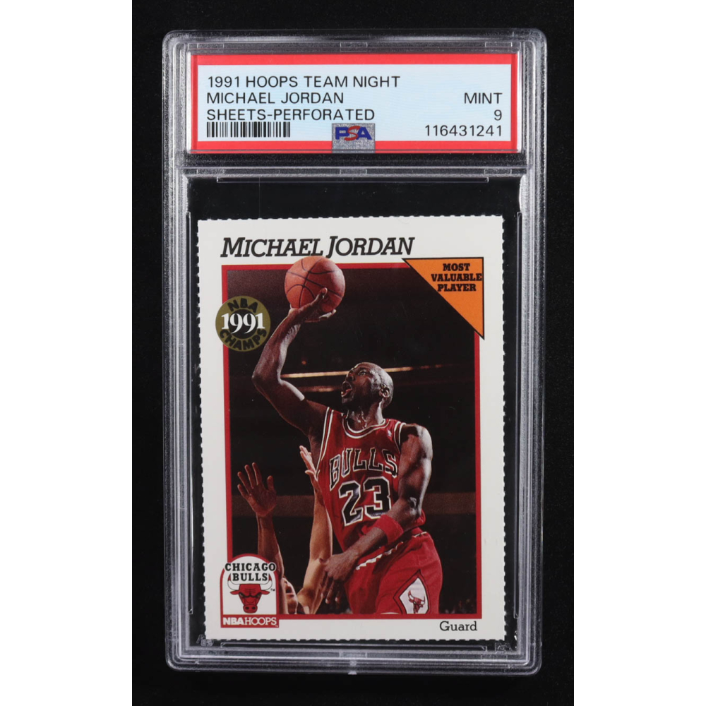 Michael Jordan 1991-92 Hoops Team Night Sheets #4A / Chicago Bulls (PSA 9) at PristineAuction.com
