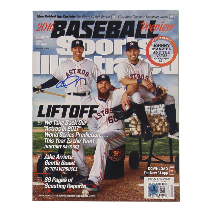Carlos Correa Signed 2016 Sports Illustrated Magazine (Beckett) at PristineAuction.com Carlos Correa Signed 2016 Sports Illustrated Magazine (Beckett) at PristineAuction.com