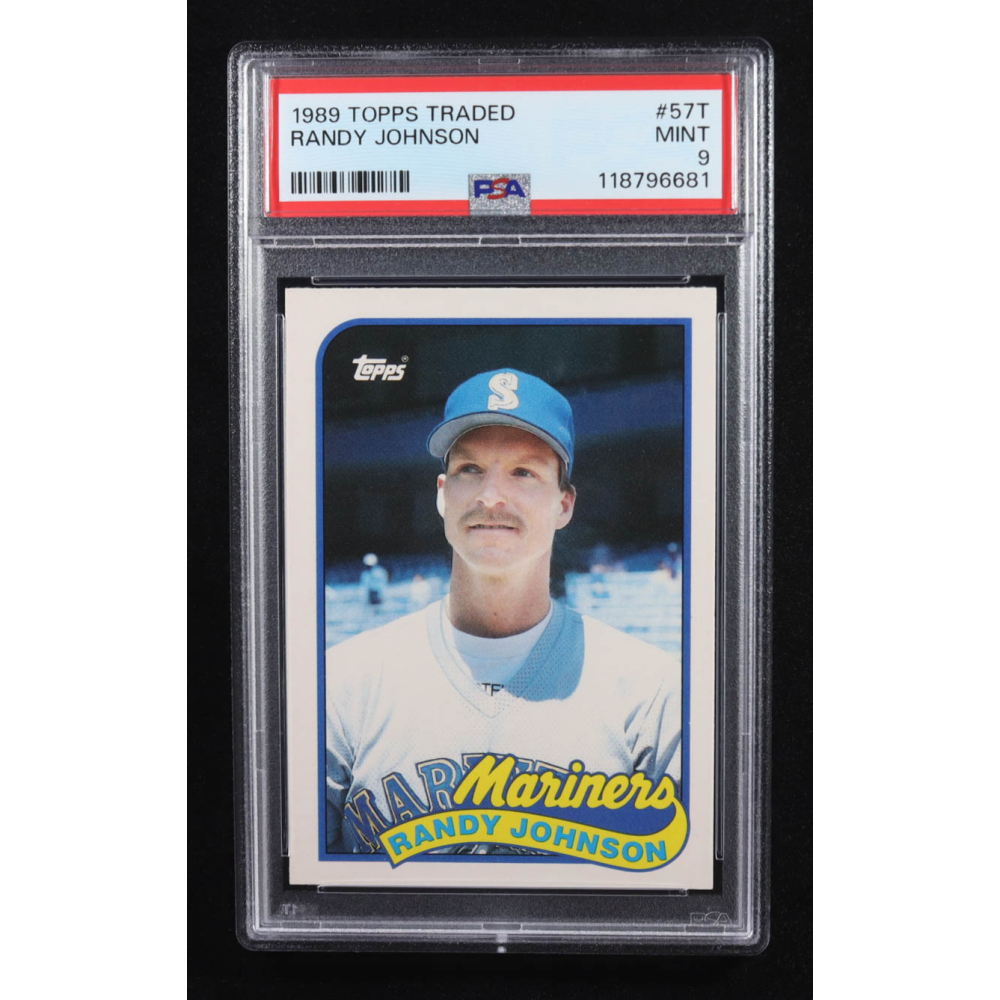 Randy Johnson 1989 Topps Traded #57T RC (PSA 9) at PristineAuction.com Randy Johnson 1989 Topps Traded #57T RC (PSA 9) at PristineAuction.com