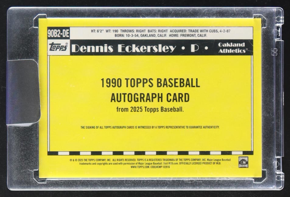 Dennis Eckersley 2025 Topps Autograph Stratosphere 1990 #90B2-DE at PristineAuction.com Dennis Eckersley 2025 Topps Autograph Stratosphere 1990 #90B2-DE at PristineAuction.com