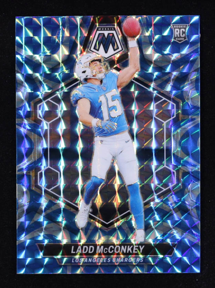 Ladd McConkey 2024 Panini Mosaic Mosaic Reactive Blue #334 RC