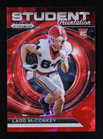 Ladd McConkey 2024 Panini Prizm Draft Picks Student Orientation Red Ice #25 RC at PristineAuction.com