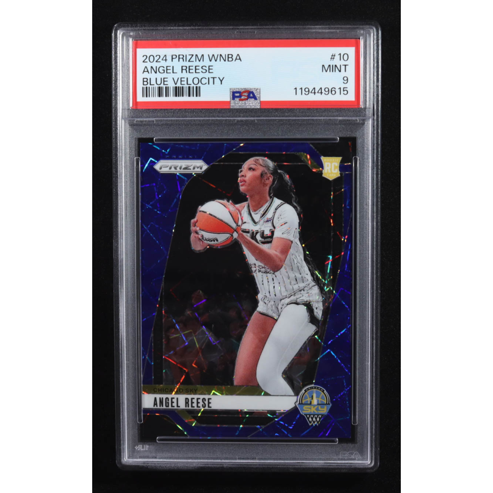 Angel Reese 2024 Panini Prizm WNBA Prizms Blue Velocity #10 RC (PSA 9) at PristineAuction.com