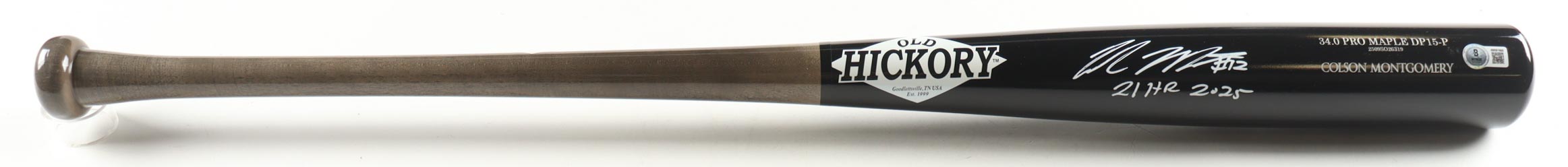 Colson Montgomery Signed Old Hickory Player Model Baseball Bat Inscribed "21 HR 2025" (Beckett) at PristineAuction.com Colson Montgomery Signed Old Hickory Player Model Baseball Bat Inscribed "21 HR 2025" (Beckett) at PristineAuction.com