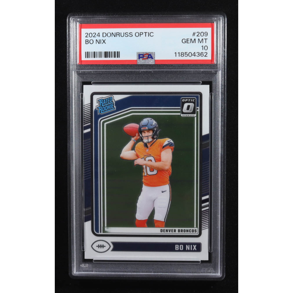 Bo Nix 2024 Donruss Optic #209 RR RC (PSA 10) at PristineAuction.com