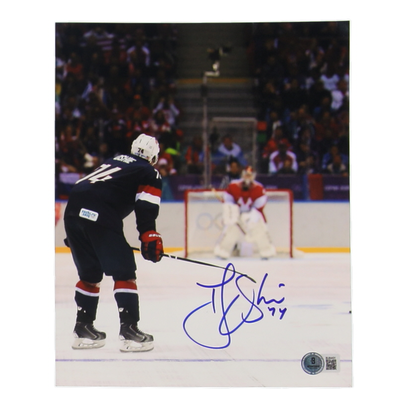TJ Oshie Signed Team USA 8x10 Photo (Beckett) at PristineAuction.com TJ Oshie Signed Team USA 8x10 Photo (Beckett) at PristineAuction.com