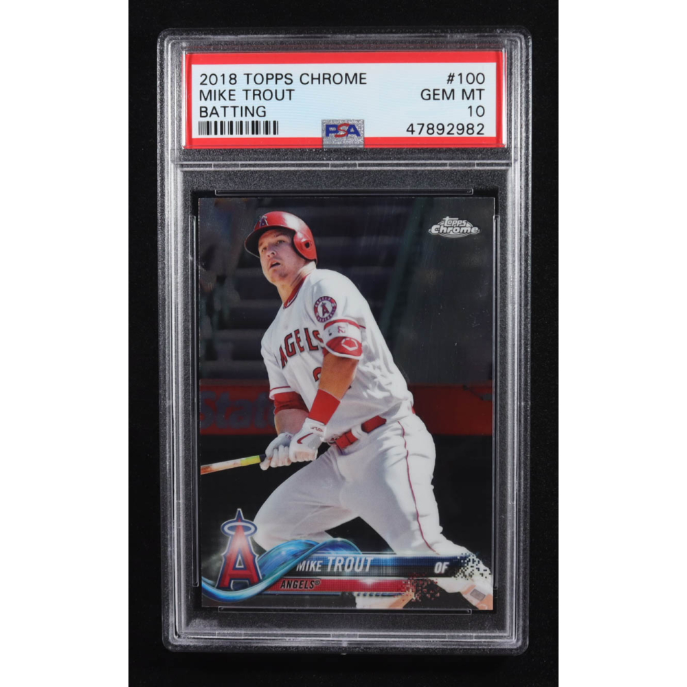 Mike Trout 2018 Topps Chrome #100 (PSA 10) at PristineAuction.com
