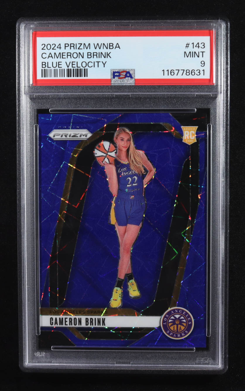 Cameron Brink 2024 Panini Prizm WNBA Prizms Blue Velocity #143 RC (PSA