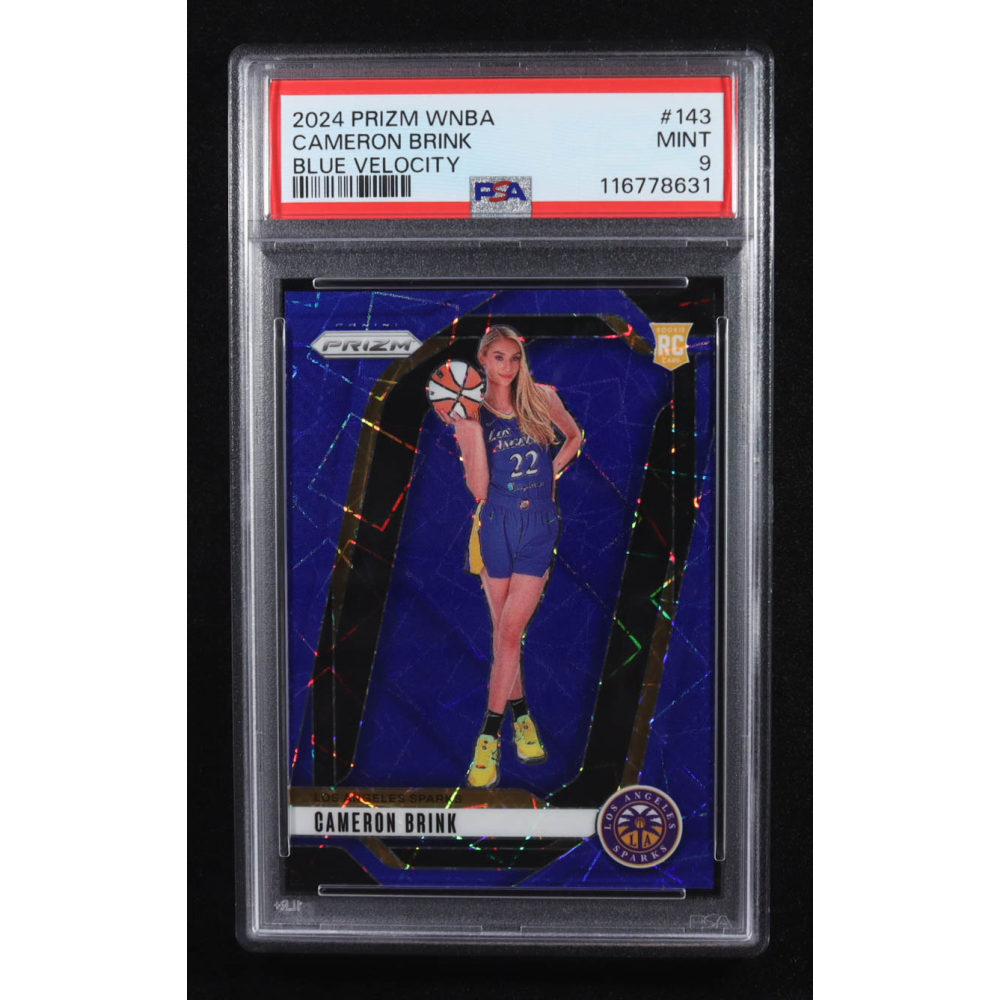 Cameron Brink 2024 Panini Prizm WNBA Prizms Blue Velocity #143 RC (PSA 9) at PristineAuction.com