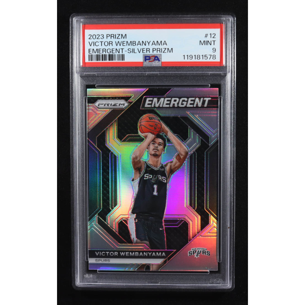 Victor Wembanyama 2023-24 Panini Prizm Emergent Prizms Silver #12 RC (PSA 9) at PristineAuction.com